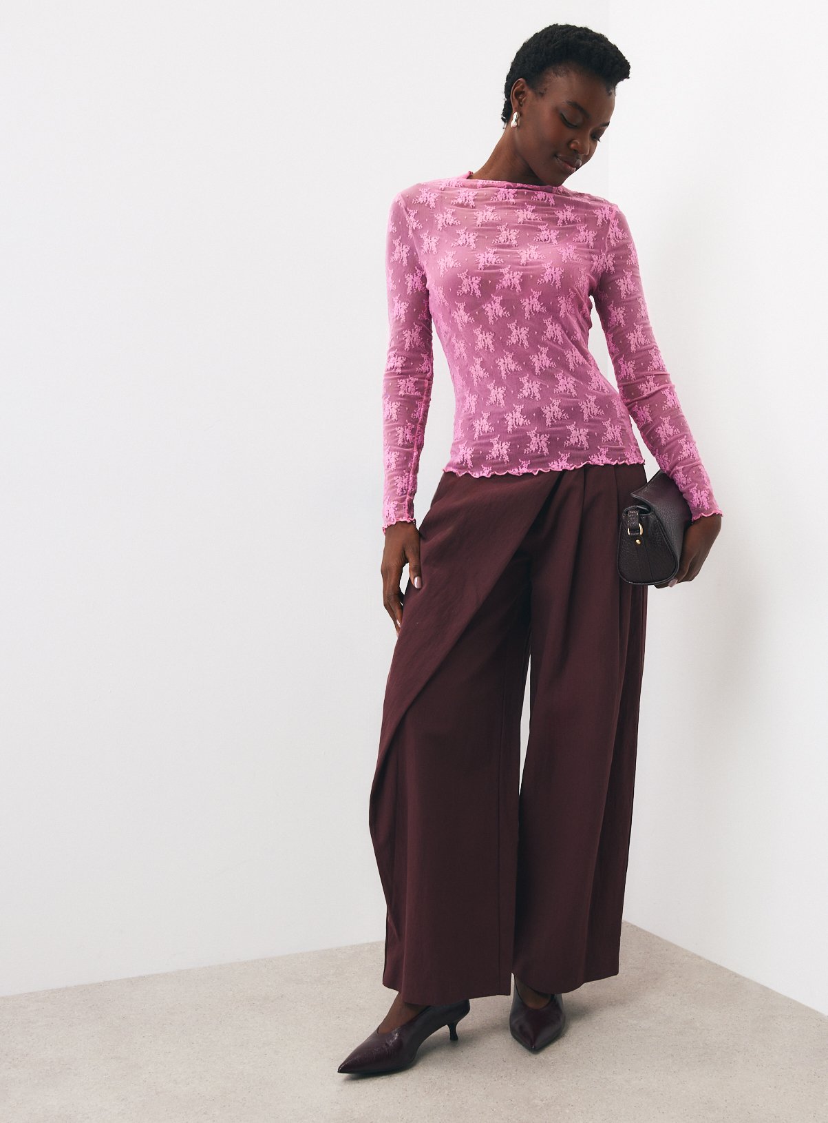 Bright Pink Decadence Lace Second Skin Top 20 - Image 3 thumbnail